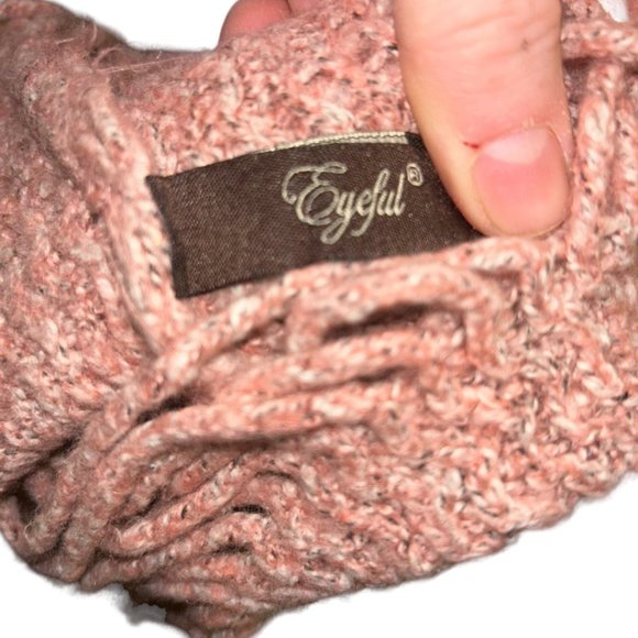 Eyeful CHENILLE champagne beige all trim infinity scarf - Picture 2 of 4